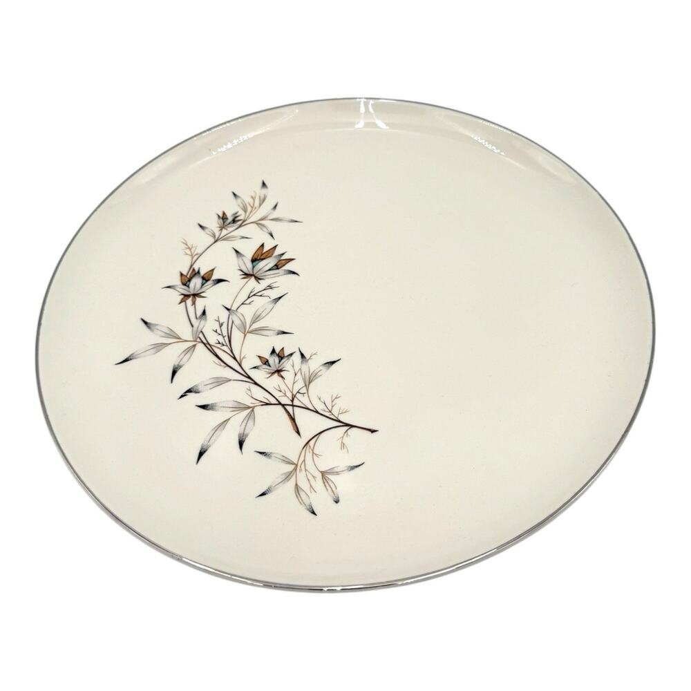 Taylor,‎ Smith & Taylor  Candlelight Dinner Plate 726696 White Brown Teal EUC